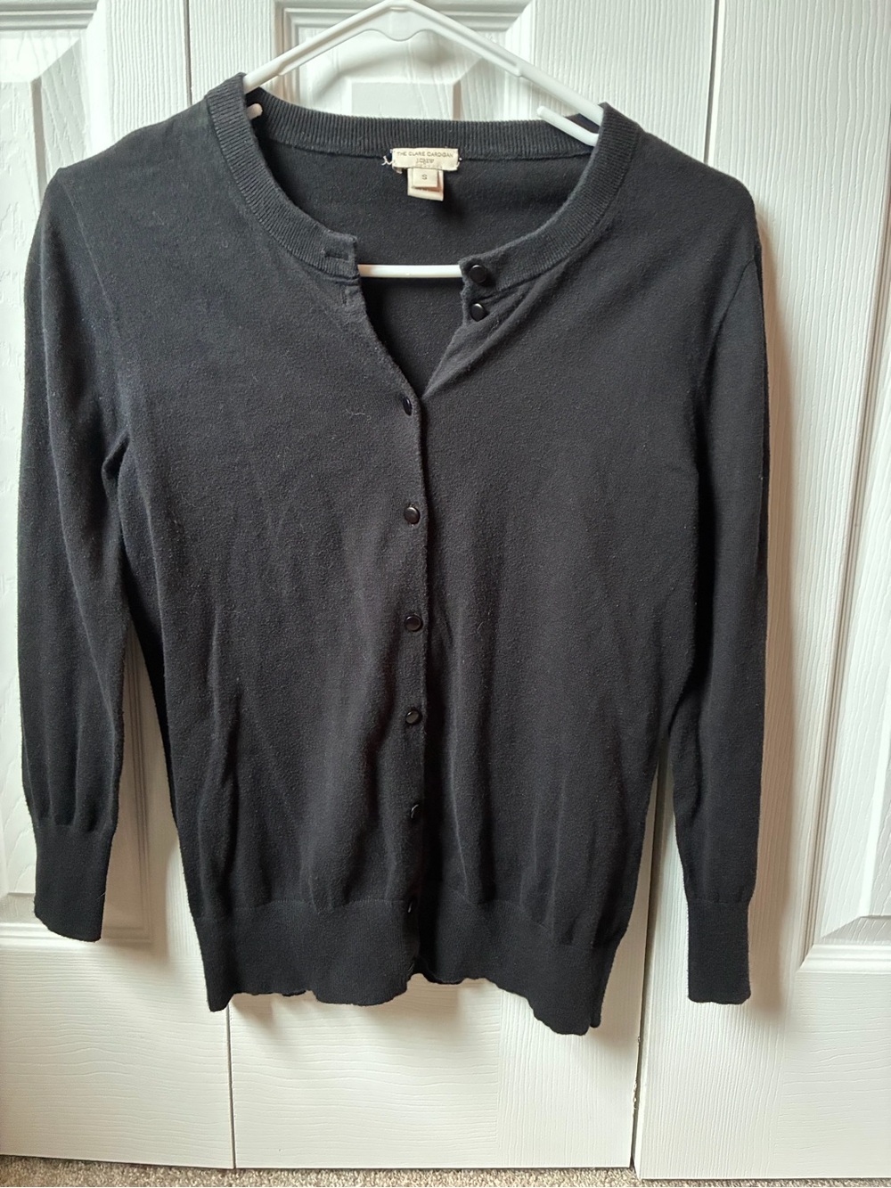 J. Crew Black Slim Button-Front Cardigan